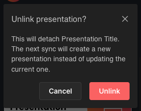 Unlink Confirmation Button