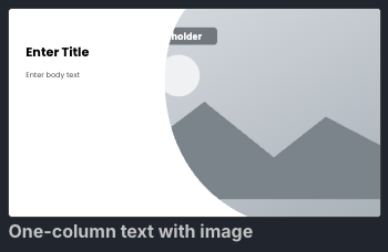 One Column Text with Image Layout