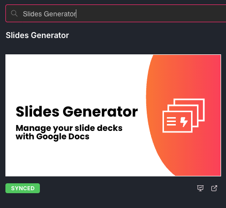 Presentation content organized into clear sections