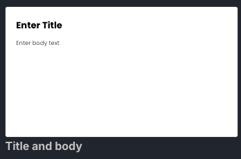 Title and Body Layout