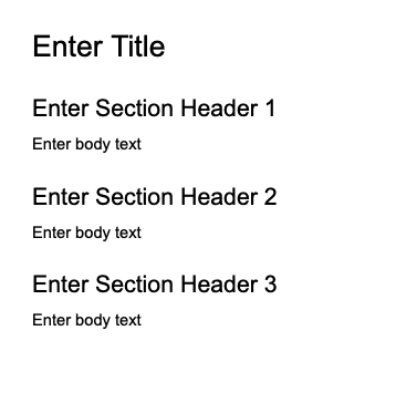 Title and Subsections Via Google Docs™